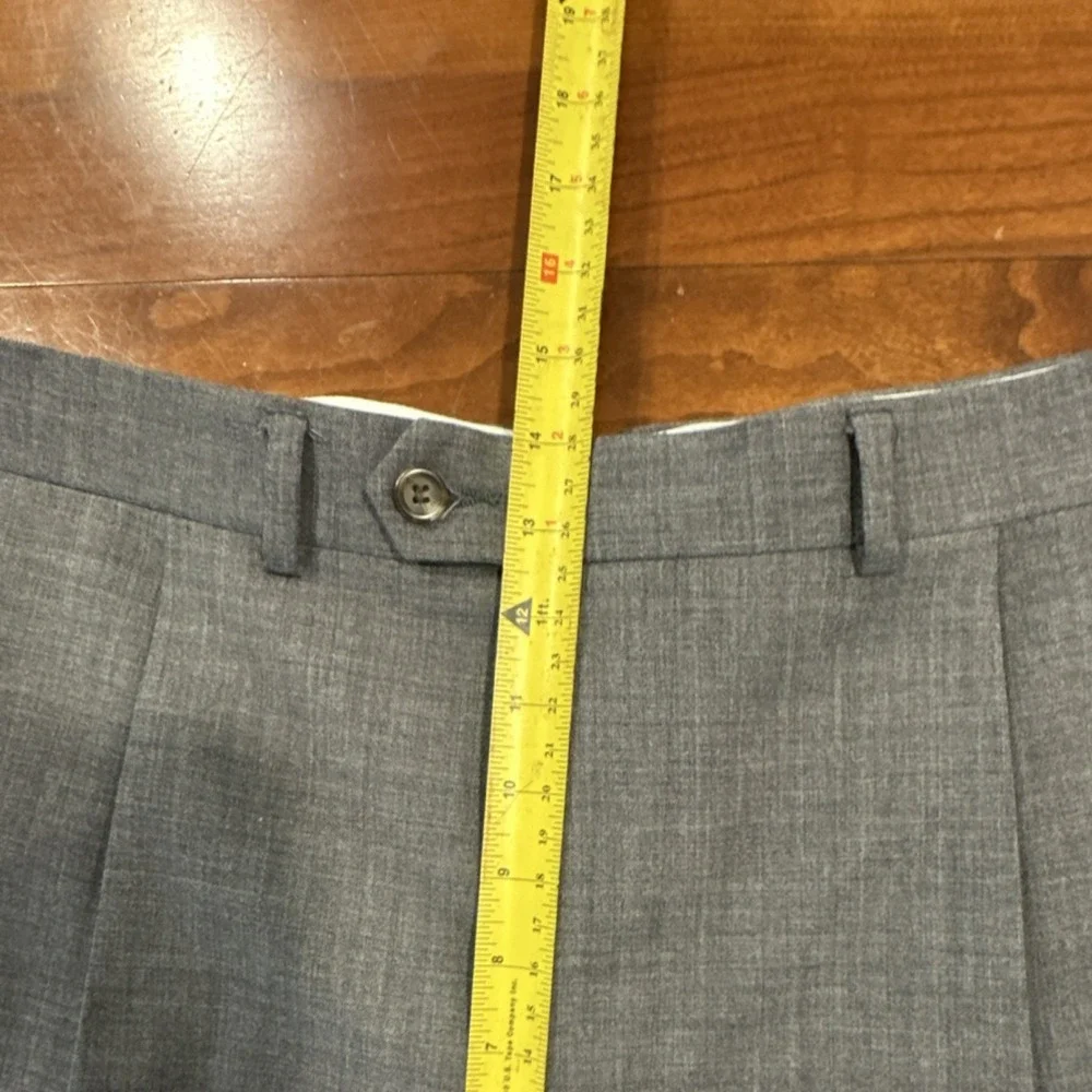 Lauren Ralph Lauren Men's Gray Wool Dress Pants Pleated Classic Straight 42/32